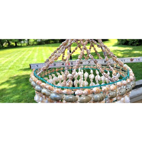Vintage Boho Costal Beach Seashell Chandelier Approx 26"x12" - Picture 2 of 8